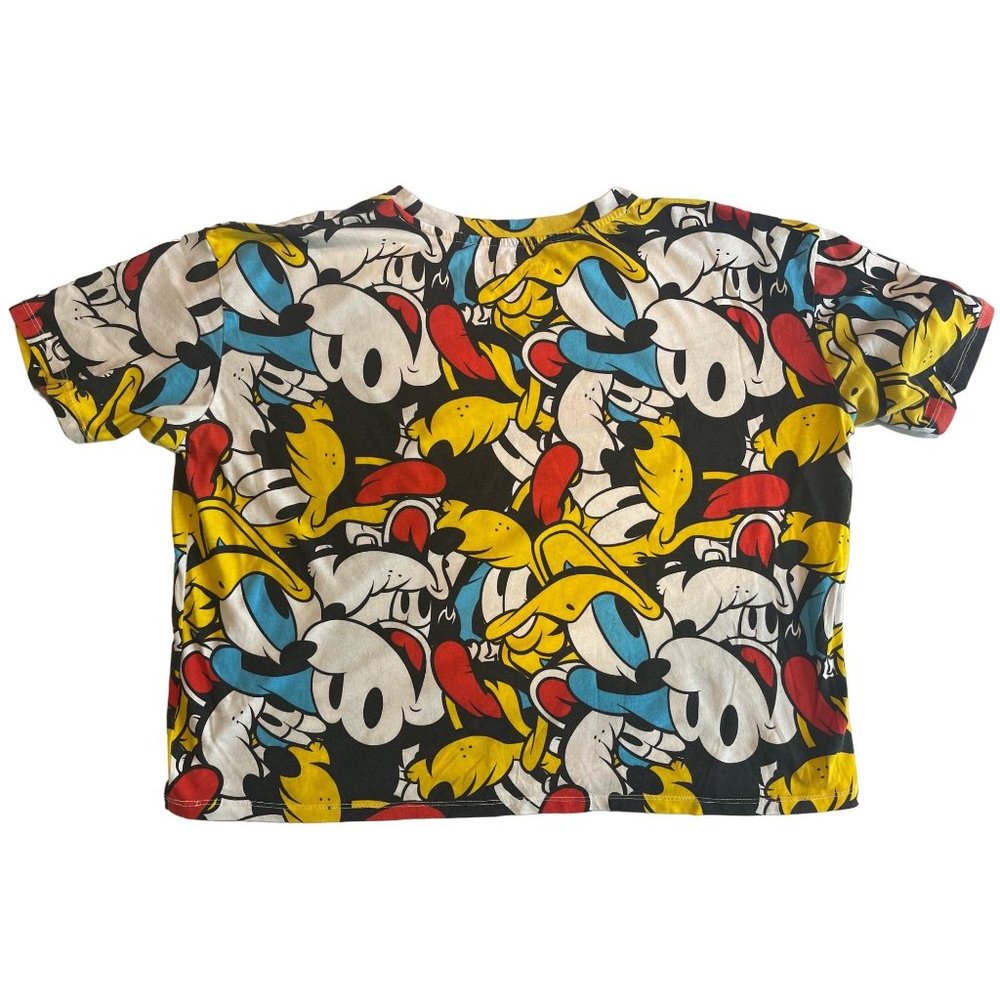 Disney Mickey Mouse Donald Duck Pluto All Over Print T-Shirt Cropped XXL 2XL - Picture 2 of 4